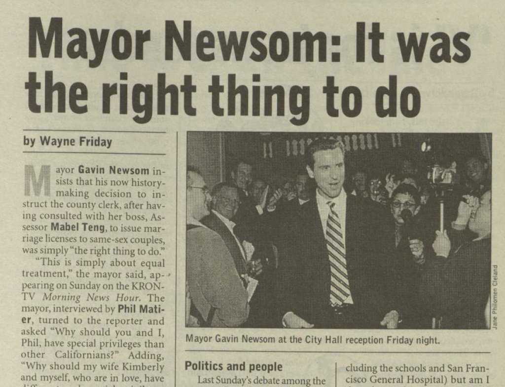 Mayor Newsom: It was the right thing to do