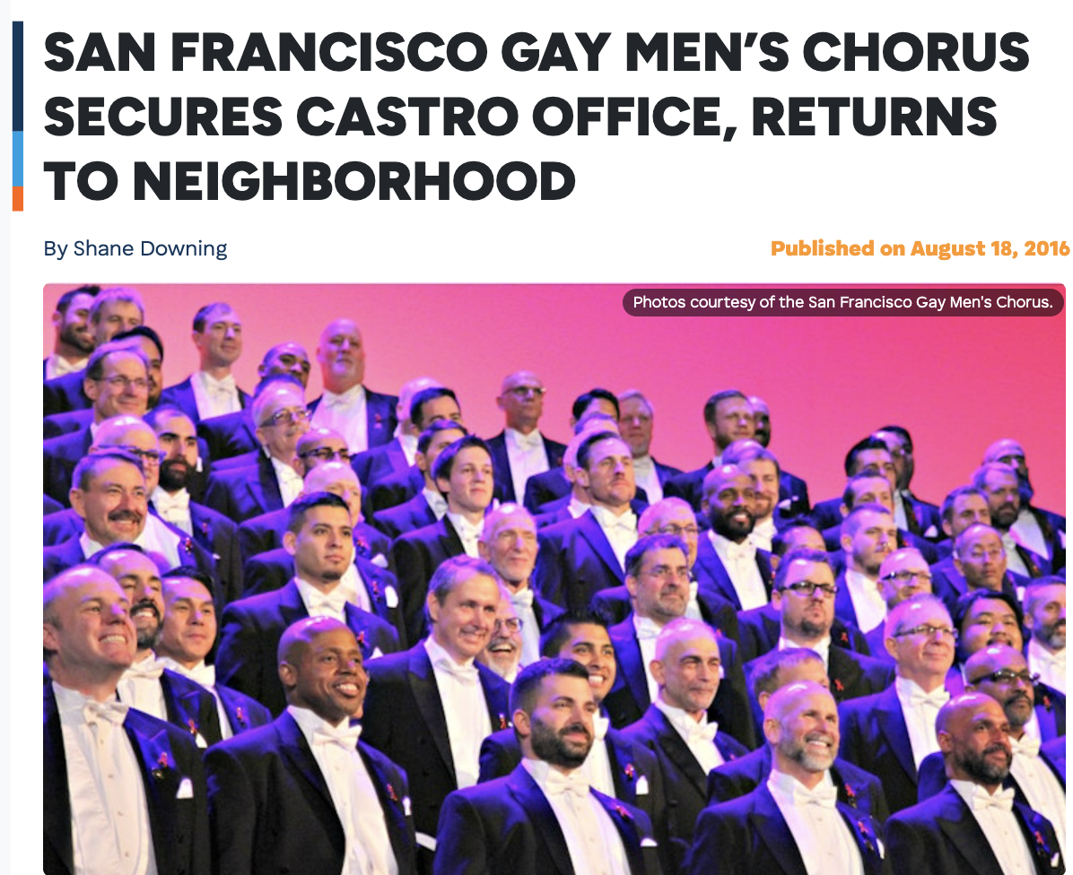 The San Francisco Gay Men's Chorus Returns to the Castro