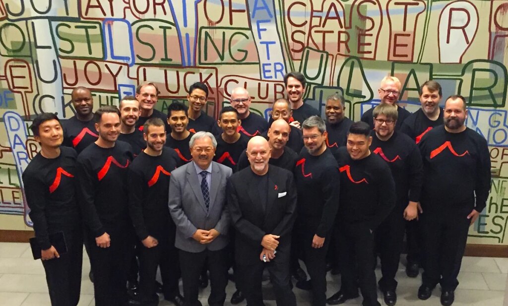 Members of SFGMC with San Francisco Mayor Edwin M. Lee, November 16, 2015.
