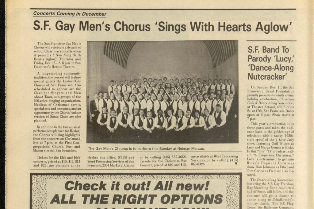 Newspaper clipping: Bay Area Reporter, December 1, 1988