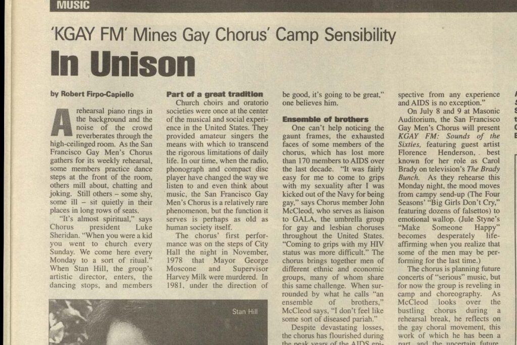 Newspaper clipping: Bay Area Reporter, July 6, 1995
