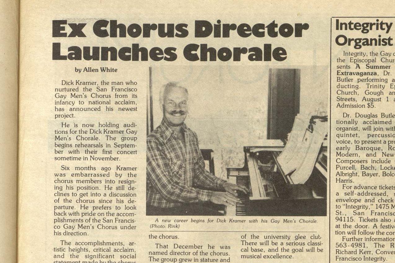 Newspaper clipping: Bay Area Reporter, July 15, 1982
