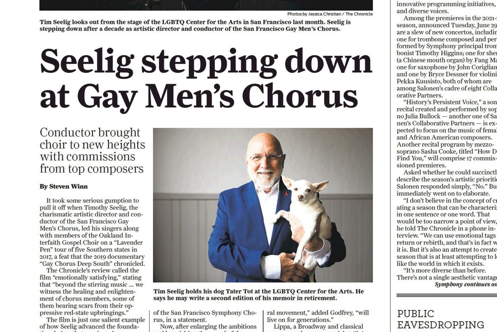 Newspaper clipping: San Francisco Chronicle, July 1, 2021