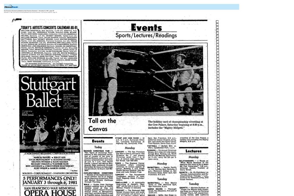 Newspaper clipping: San Francisco Sunday Examiner & Chronicle, December 21, 1980