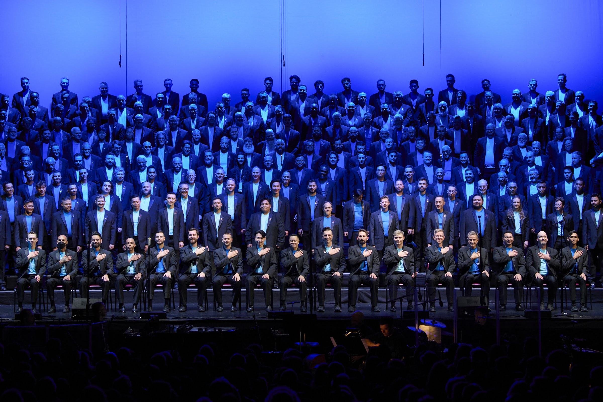 The San Francisco Gay Men’s Chorus performing Holiday Spectacular 2025 at the Golden Gate Theatre, conducted by Jacob Stensberg