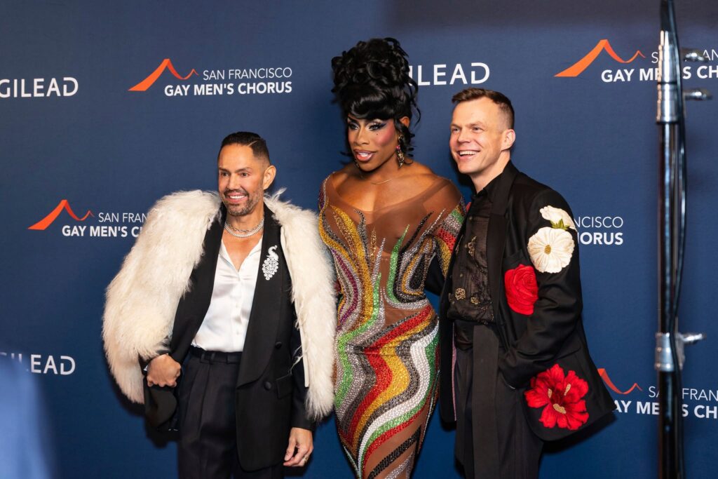 Chris Verdugo, Monét X Change, and Jacob Stensberg pose together at Crescendo 2026 in San Francisco.